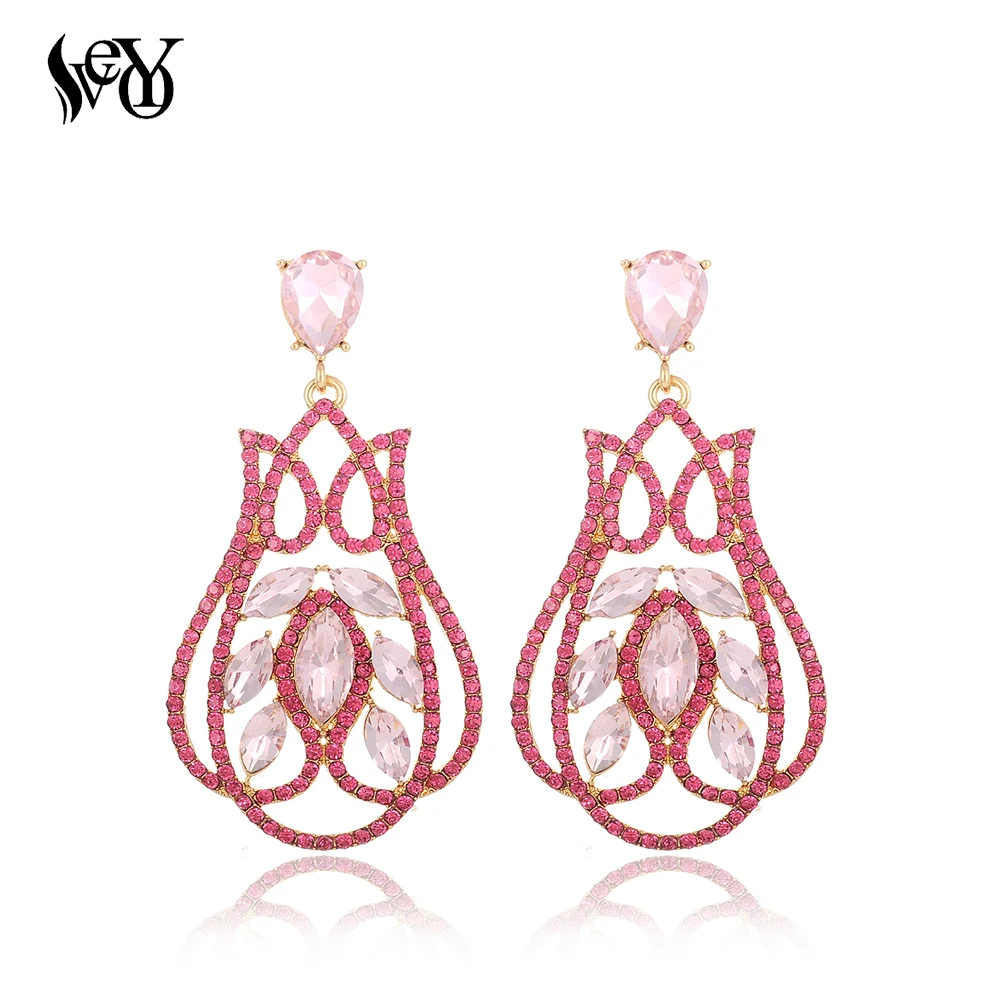 Женские серьги капельки VEYO большие Стильные с кристаллами и стразами|earrings for|earrings