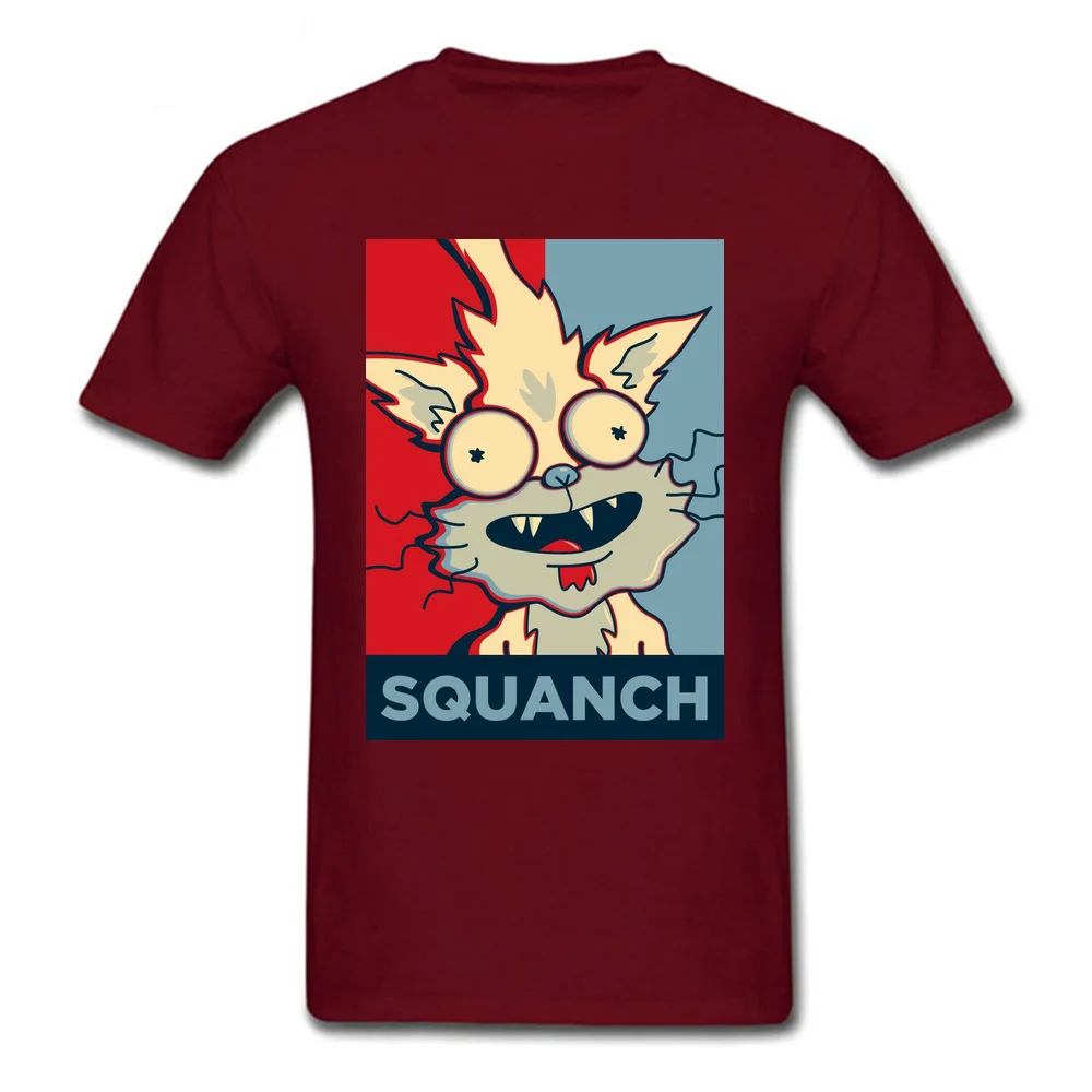 Забавные футболки, Новое поступление, It's Time To Squanch, мужские футболки из хлопка, мужские футболки, Рик и Морти, уличная одежда, безумная белка - Color: Maroon