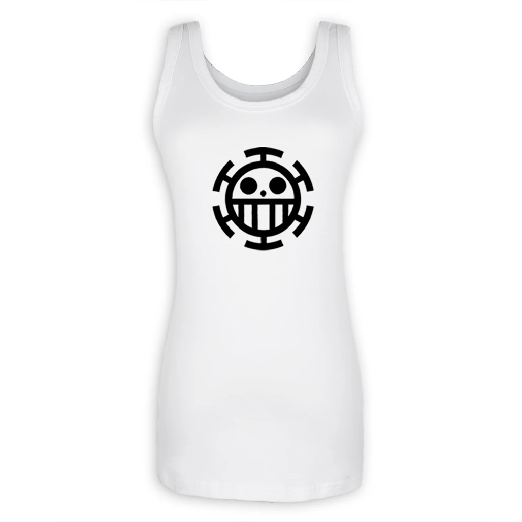 Популярная Аниме One Piece Trafalgar Law Graphic Женская майка с круглым вырезом серые белые