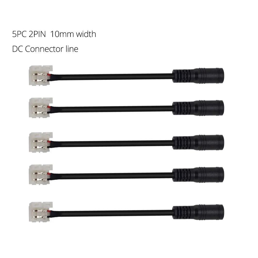 DC Connector 10mm 5 шт. пайка 2PIN светодиодный соединитель полосы 8 мм 10 мм для одноцветной светодиодный ленты 5050 5630 5730 2PIN светодиодный соединитель постоянного тока - Цвет: DC Connector 10mm