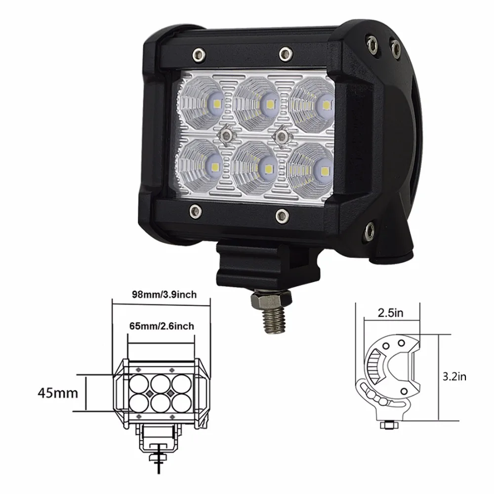 Цельнокроеное платье 4 дюймов 18W 12V светодиодный рабочий светильник крыши