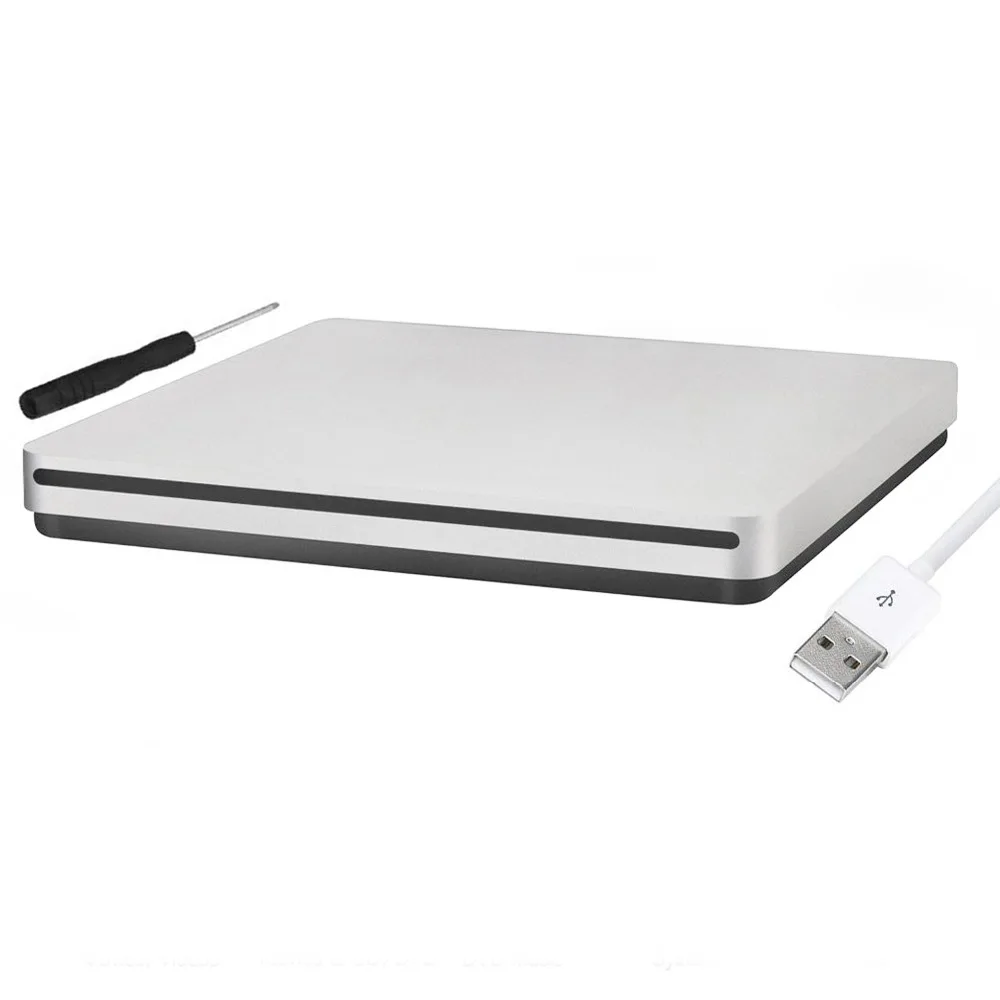 Серебряный супер тонкий внешний разъем в DVD RW корпус USB 2,0 9,5/12,7 мм IDE Оптический привод для ноутбука Macbook без драйвера