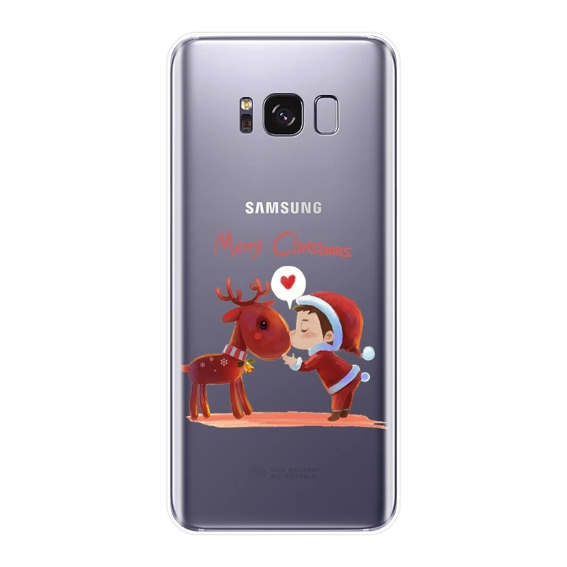 Мягкий силиконовый чехол для телефона Samsung Galaxy Note 9 8 5 4 с рождественским оленем S5 S6