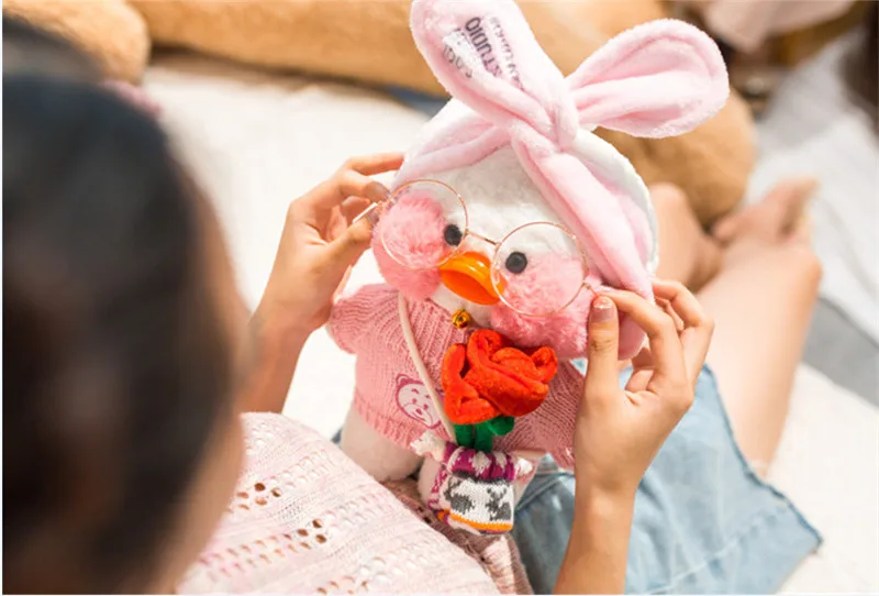 30 см Lalafanfan Kawaii кафе Мими желтая утка плюшевая игрушка милая мягкая кукла мягкие животные куклы детские игрушки подарок на день рождения для детей
