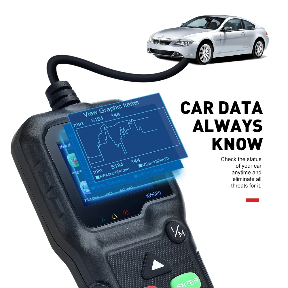 Лидер продаж автомобильный диагностический сканер KW680 полная функция OBD
