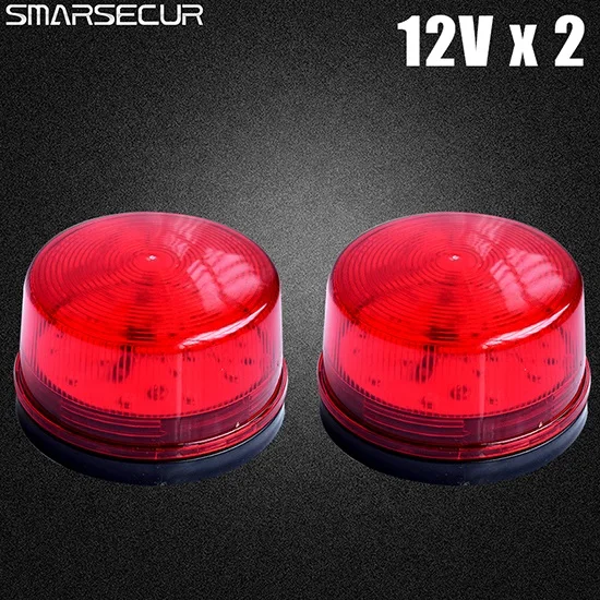 LED-12V x2 Проводная стробовая сирена 12V 24V 220V сигнала Предупреждение светильник флэш-сирена светодиодный потолочная лампа светильник лампа аварийной сигнализации для системы домашней охранной сигнализации - Цвет: LED-12V x2