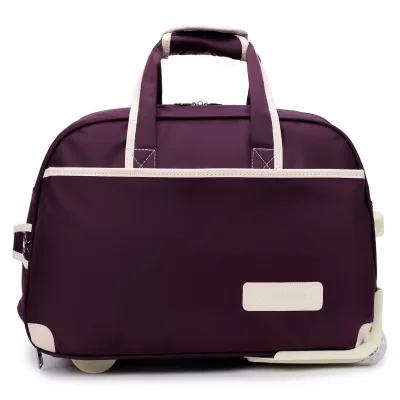 purple Сумка на колесиках из ткани Оксфорд, Дорожный Чехол большой вместимости, чемодан из нейлона, водонепроницаемая багажная сумка, посадочная коробка на короткие расстояния - Цвет: purple