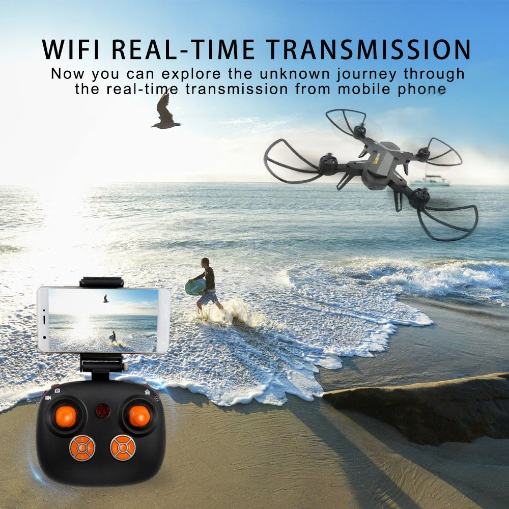 Складной Дрон Flytec для селфи с камерой 2.0мп Радиоуправляемый Wi Fi FPV 6 осевой