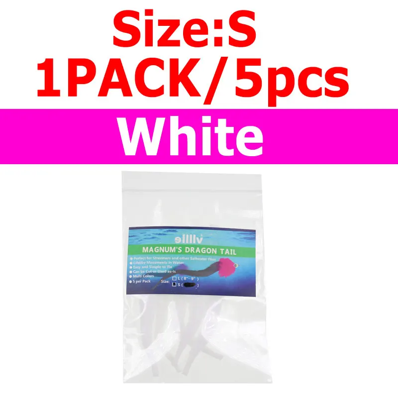 5pcs White Bimoo 5 шт./упак. маленькая версия mangum в их первоначальном Дракон Хвост стример для Щука мускусный летать соленой воды мушки рыболовные приманки(9 см - Цвет: 5pcs White