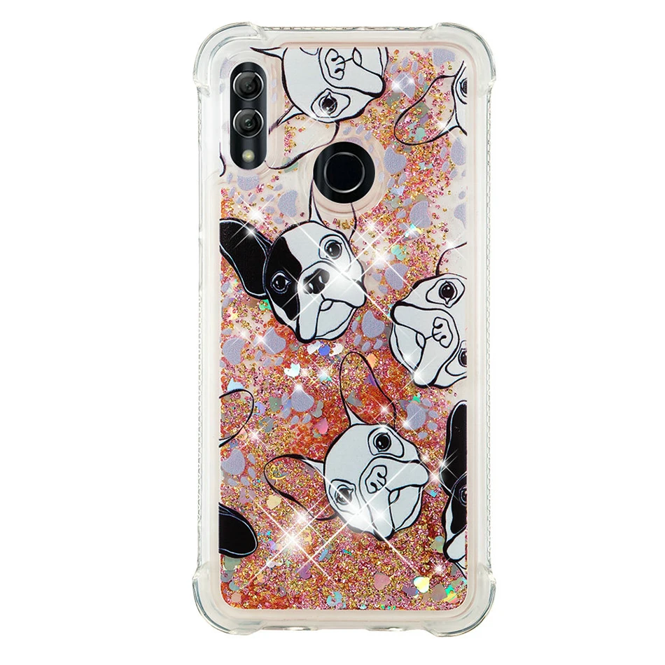 Black White Dog Блестящий Жидкий чехол для huawei P30 P20 Pro P10 P9 Lite Smart P8 Lite mate 20 Pro Y3 Y5 Y6 чехол P Smart - Цвет: Black White Dog