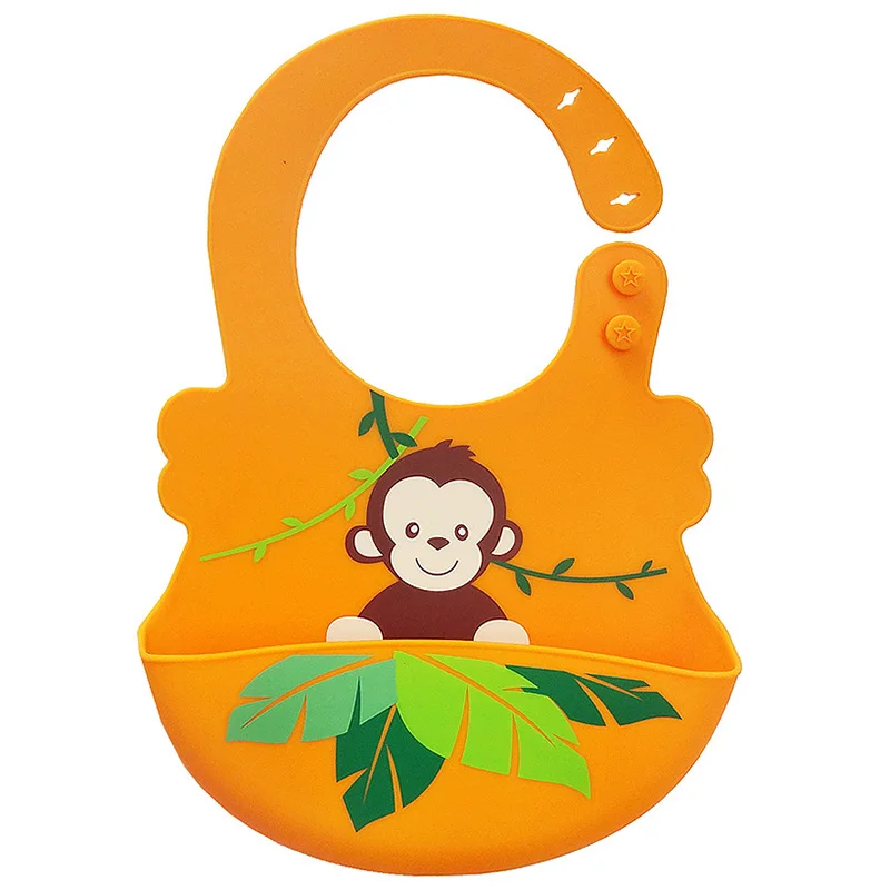 Baby bibs Waterproof silicone feeding Infant saliva towel Soft Silicone newborn cartoon aprons Food-grade Bibs | Детская одежда и