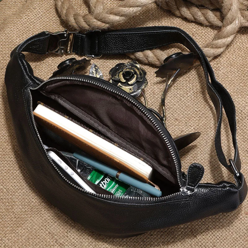 Сумка мессенджер TIDING Мужская на ремне кожаный поясной кошелек для путешествий