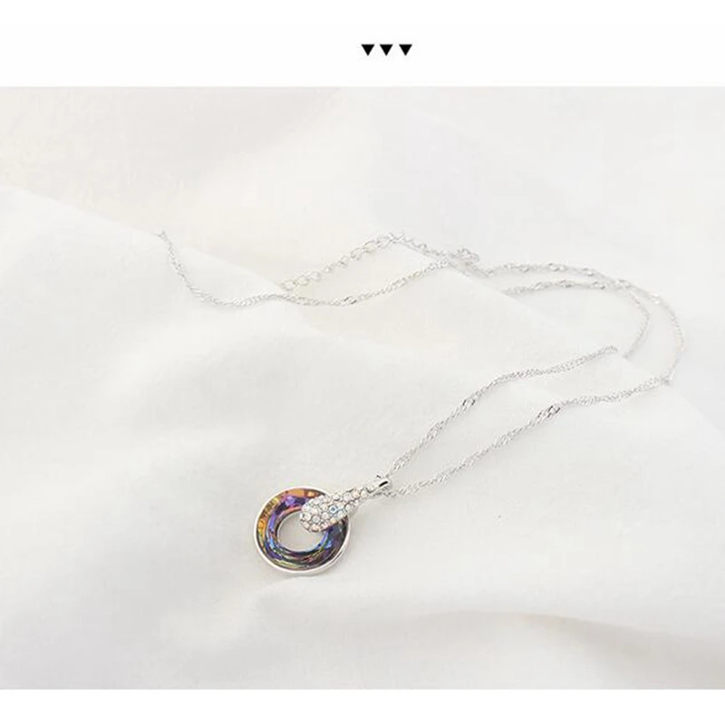 Модное круглое ожерелье ювелирные изделия Кристаллы от Swarovski круглые кулон