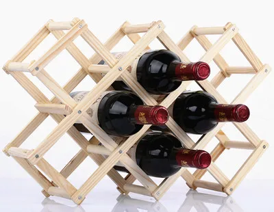 10Bottles-1 Качественные деревянные держатели для винных бутылок, креативные Практичные складные декоративные Шкафы для гостиной, красные винные витрины стеллажи для хранения - Цвет: 10Bottles-1