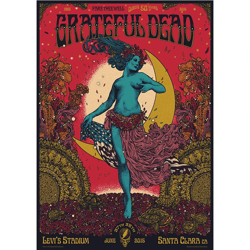 Psychedelic рок группа Grateful Dead rock постер крафт бумага для бара/кафе ретро стикер на