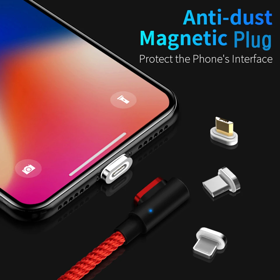 Новейшая модель Быстрое зарядное устройство Qc 3 0 90 градусов Магнитный Кабель с
