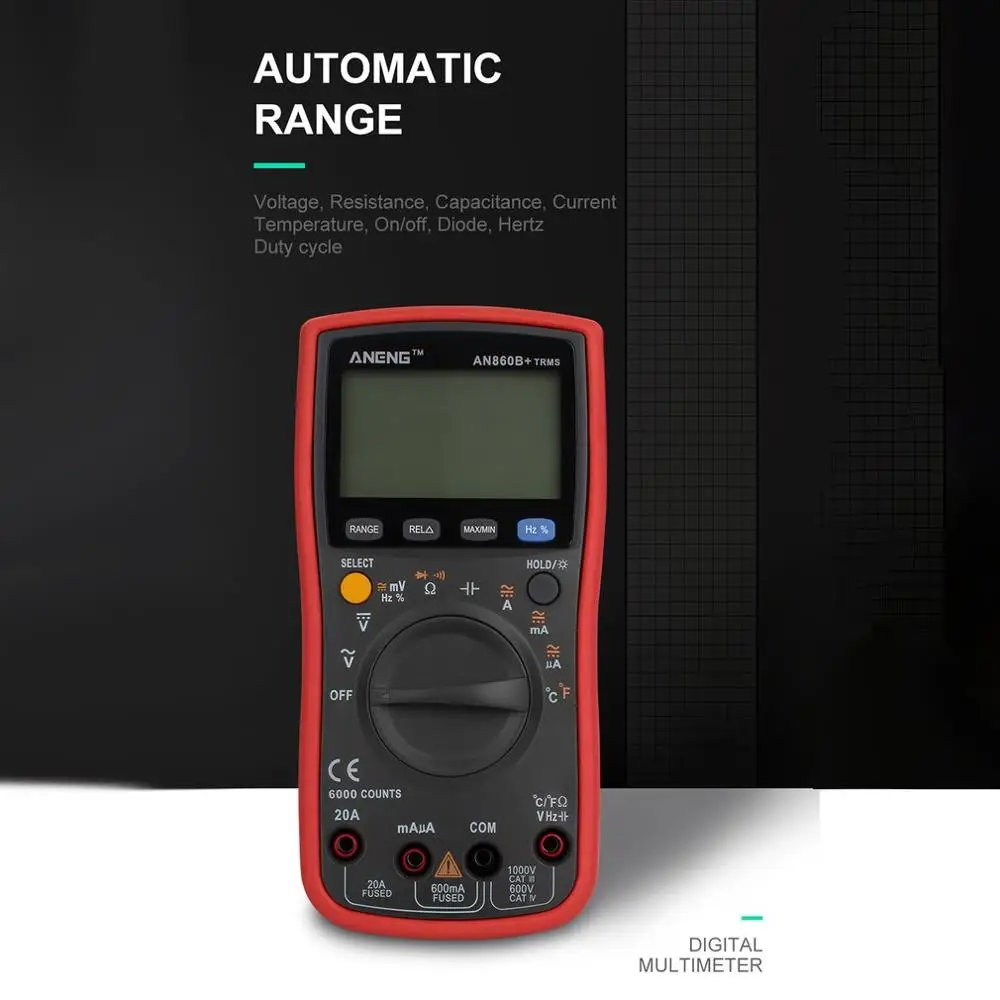 ANENG AN860B+ 6000 отсчетов Цифровой мультиметр esr метр тестеры автомобильные электрические dmm Транзистор тестер пиковый резистор метр