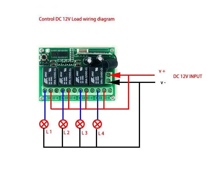 DC12V 4CH 10A радио управление ler RF беспроводной кнопочный пульт дистанционного
