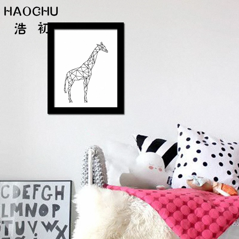 HAOCHU нордическая Минималистичная черно-белая Геометрическая животная