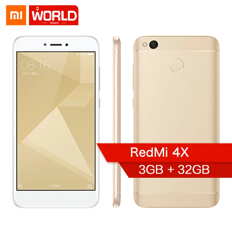 Глобальный Встроенная память оригинальный Xiaomi Redmi 4X3 ГБ Оперативная 32 мобильного