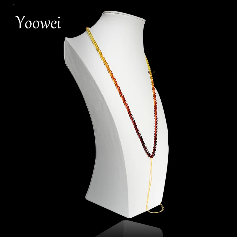 Yoowei круглое Янтарное ожерелье длинная цепочка для свитера сертификат