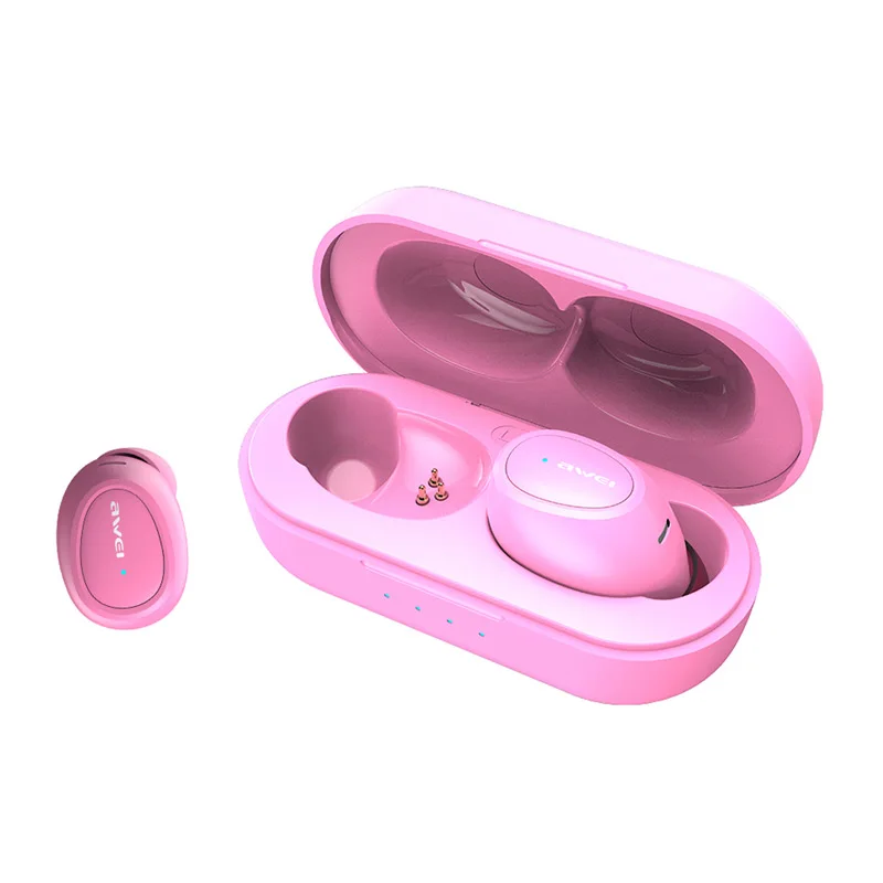Pink T16 AWEI T6C мини TWS вкладыши беспроводные Bluetooth наушники водонепроницаемые с двойным микрофоном спортивные с шумоподавлением Игровые наушники Auriculares - Цвет: Pink T16