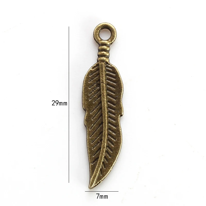 MEIBEADS Vintage Zinc Alloy Antique Bronze Feather Charm pendant For Bracelet&ampNecklace Jewelry Hand Making Accessories EY4865 | Украшения