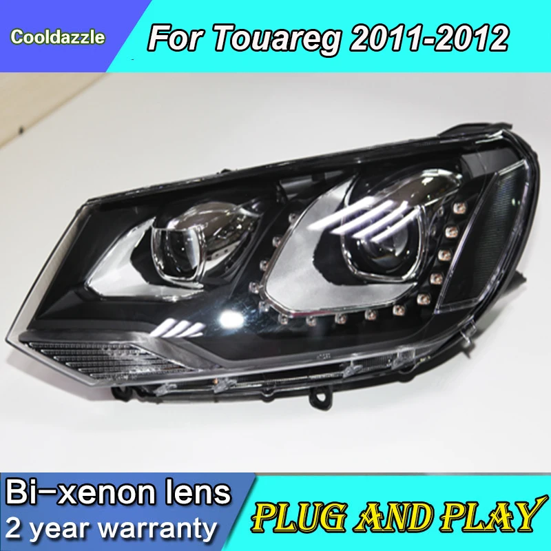Для Фольксваген Touareg светодиодный фар линзы проектора Bi Xenon 2011 2012 2013 2014 2015 с