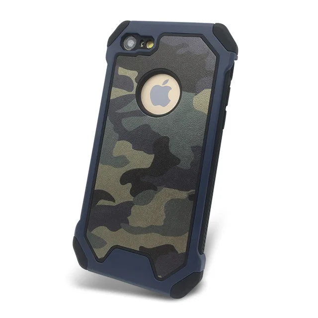 Синий XS MAX XR противоударный защитный чехол с камуфляжным узором, Жесткий Чехол для iPhone, чехол на 5S SE 6 S, защитный чехол на 5S 7 8 Plus, чехол - Цвет: Синий