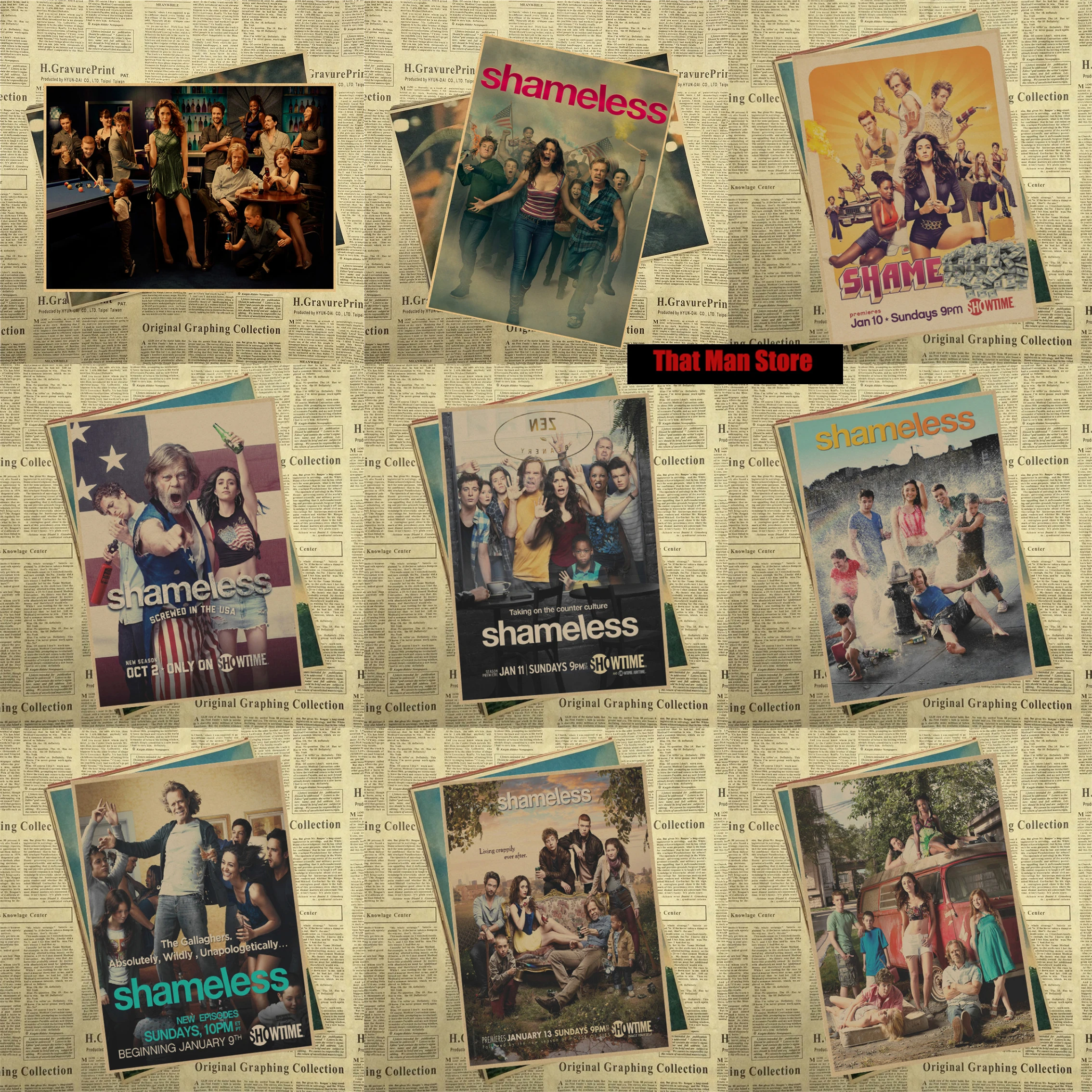 Винтажный постер из крафтовой бумаги с бесстыдным сердечником Классический