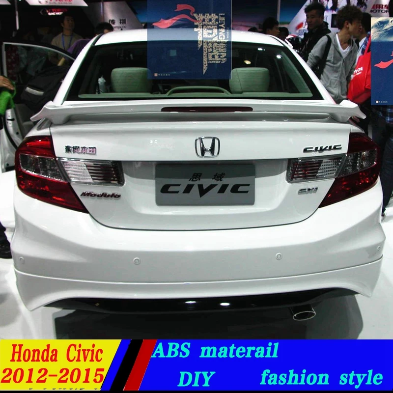 Используется для honda civic спойлер 2012 2015 со светом высокого качества ABS Материал