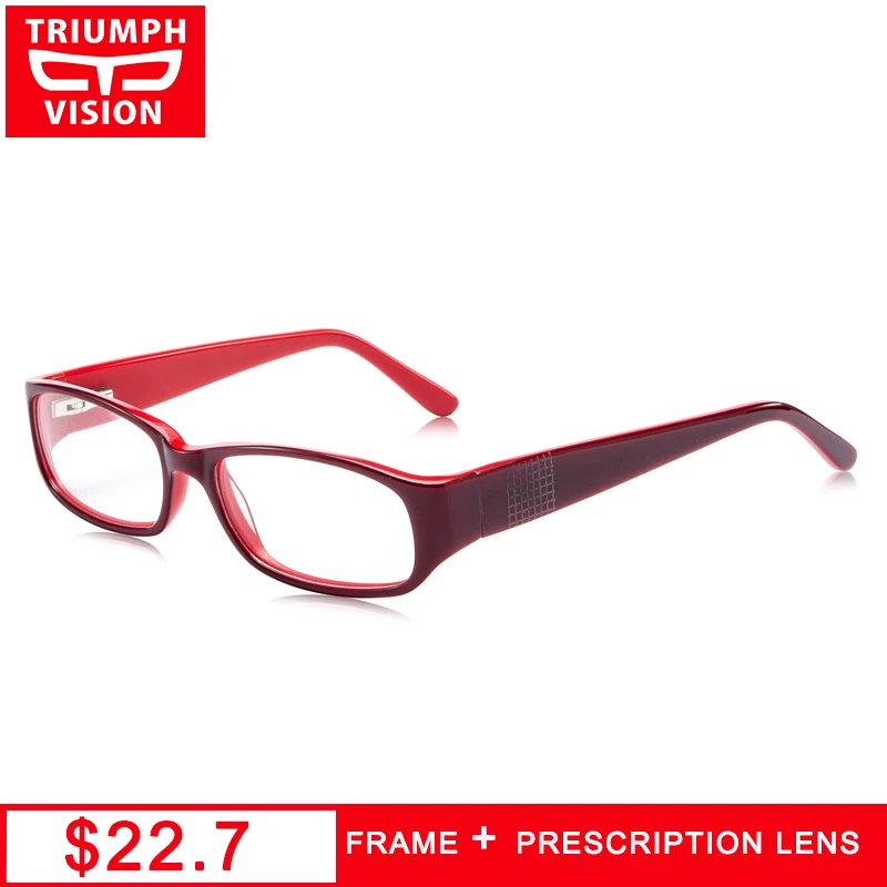 

TRIUMPH VISION Red Oval Computer Eyewear for Women Prescription Lens Glasses Elegant Diopter Female Eyeglasses Myopia Spectacles