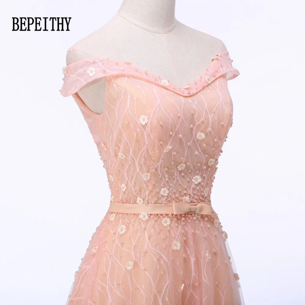 BEPEITHY/Лидер продаж; Новое поступление; халат de soiree; милое платье с открытыми плечами с аппликацией; кружевное платье с жемчугом и бусинами; Длинное Элегантное Вечернее Платье;