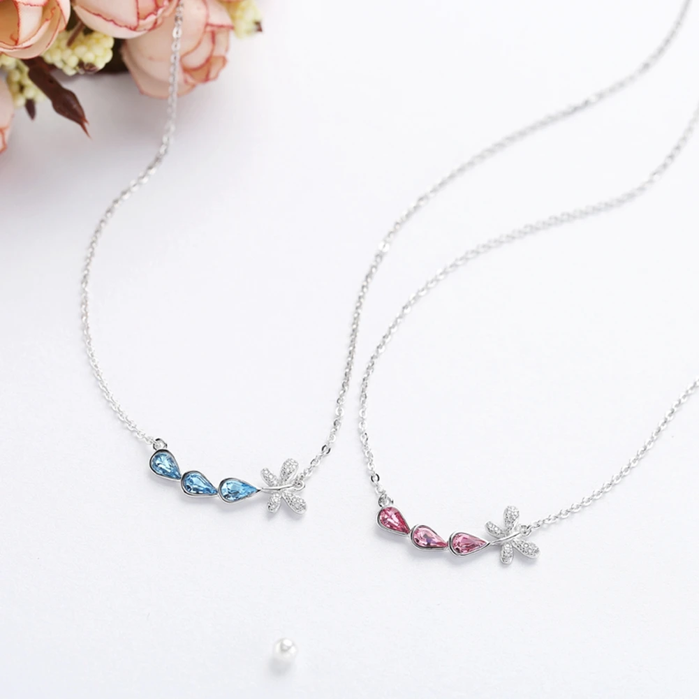 Женское ожерелье из серебра 925 пробы с подвеской в виде стрекозы|women jewelry|silver