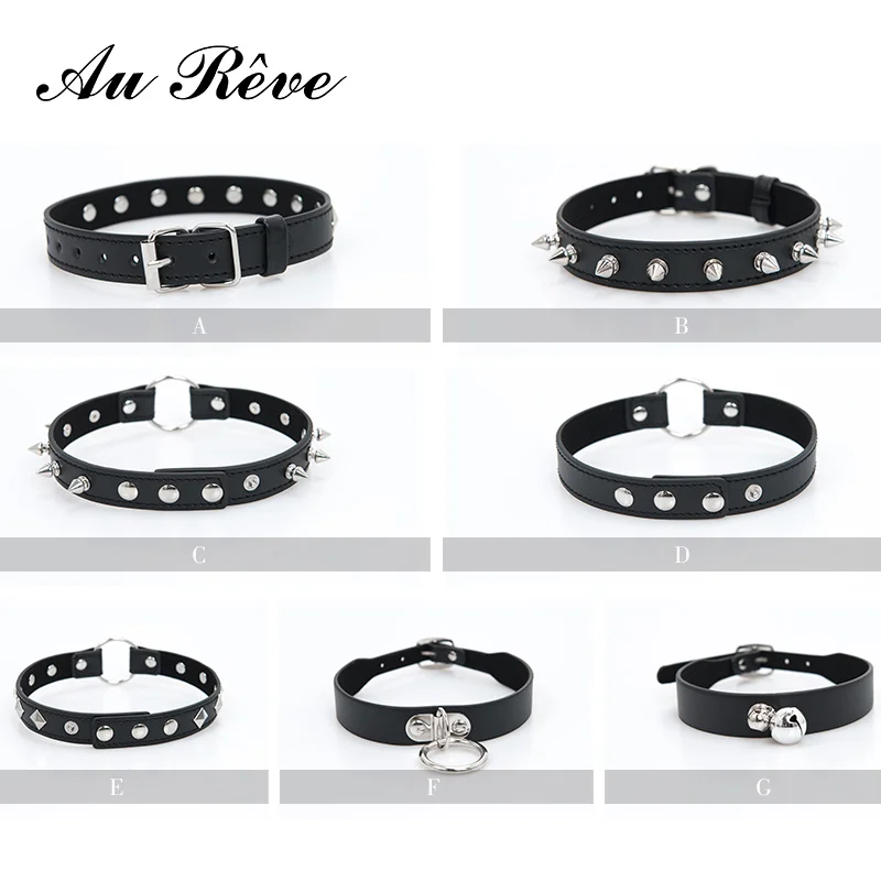 Au Reve Punk Collars Gothic Spikes Rivet Choker Neck Ring bdsm Fetish Sex SM Products For Women Men Couple on - Ау Рев Панк Ошейники Готические Шипы Риветы Чокер Шеи Кольцо бдсм Фетиш Секс Продукты Для Женщин Мужчин Пара на.