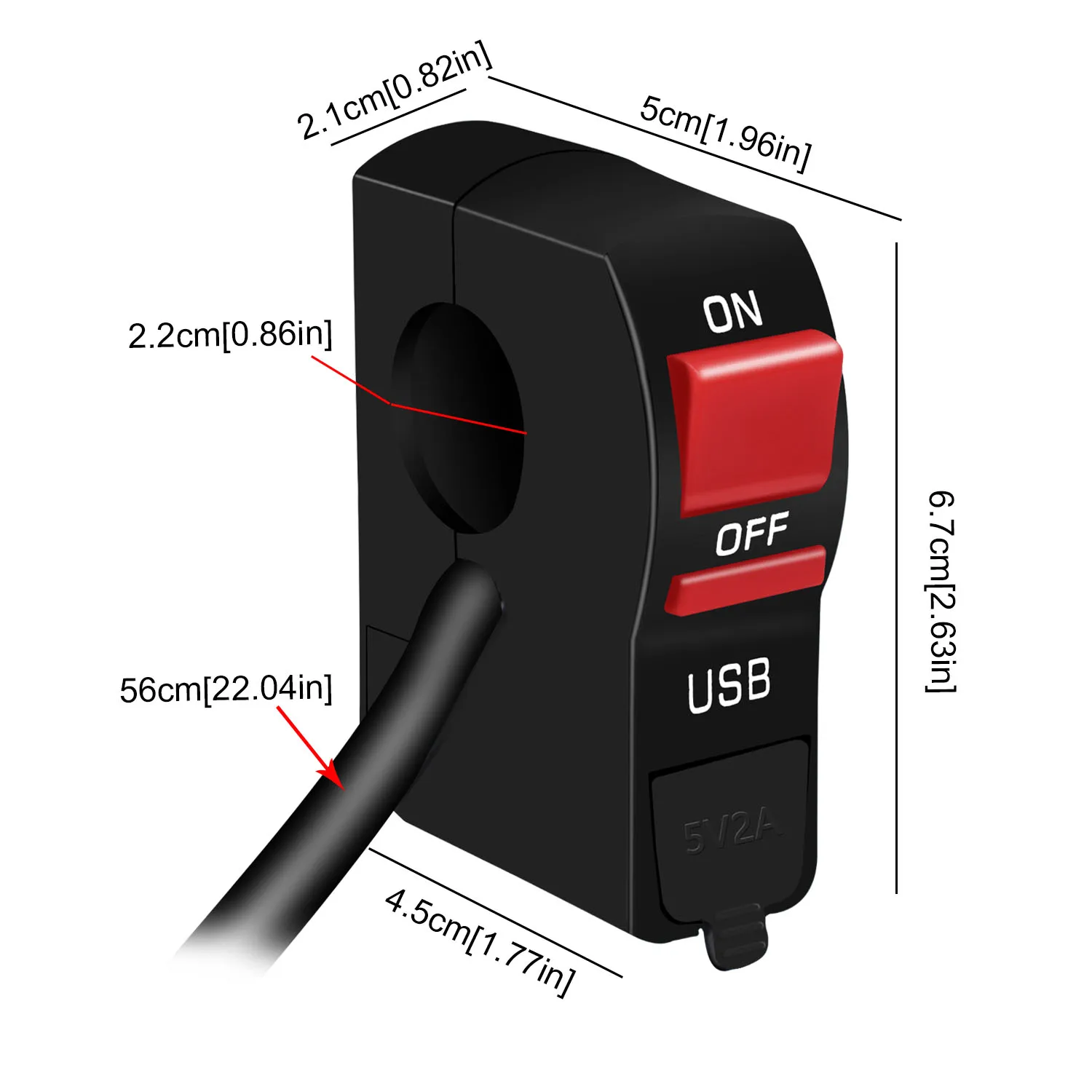 Универсальная рулевая фара мотоцикла переключатель USB Автомобильное зарядное устройство кнопочный переключатель 12VDC Головное управление лампой переключатель авто аксессуары