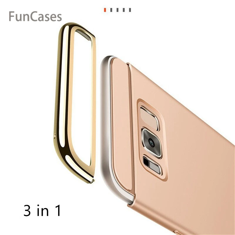 Роскошный чехол 3 в 1 для samsung Galaxy S6 S7 Edge S8 S9 Plus Note 8 с жестким покрытием нескользящая
