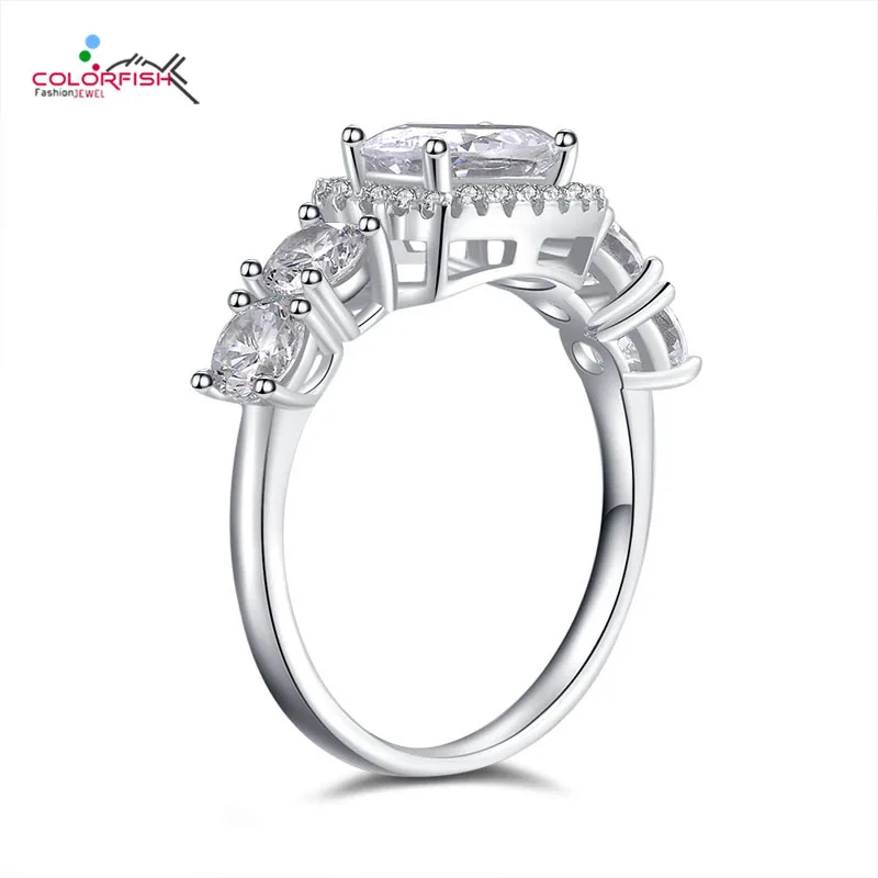 

Кольцо обручальное женское из серебра 925 пробы с овальной огранкой, 4 мм, с фианитом