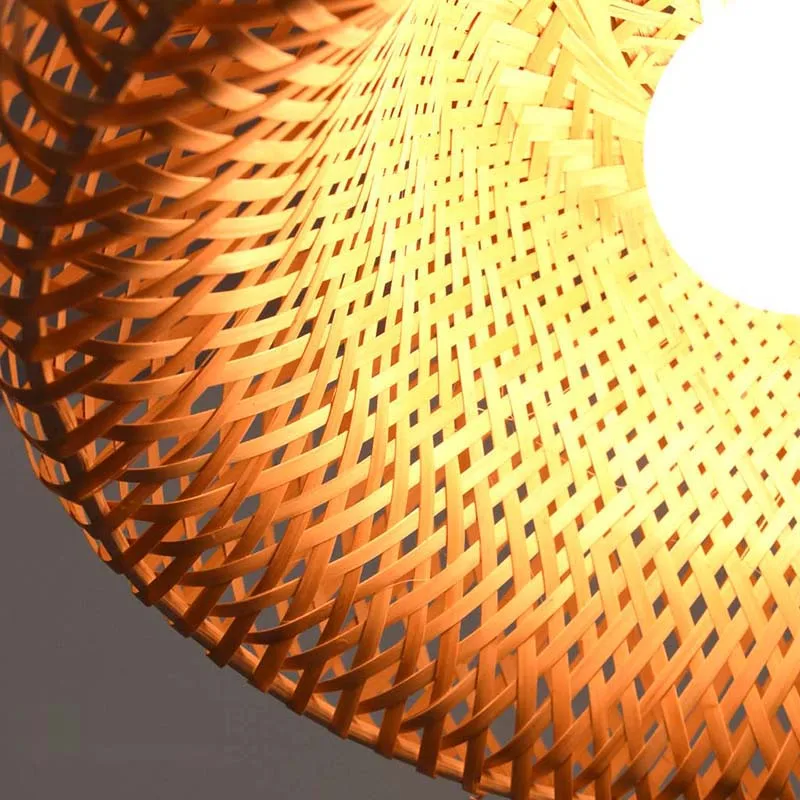 MLZAOSN Bamboo Chandelier Lamp Hawaii style Restaurant Dining Table Holder Hotel Balcony Creative Lighting Teahouse Hand Knitted | Лампы и