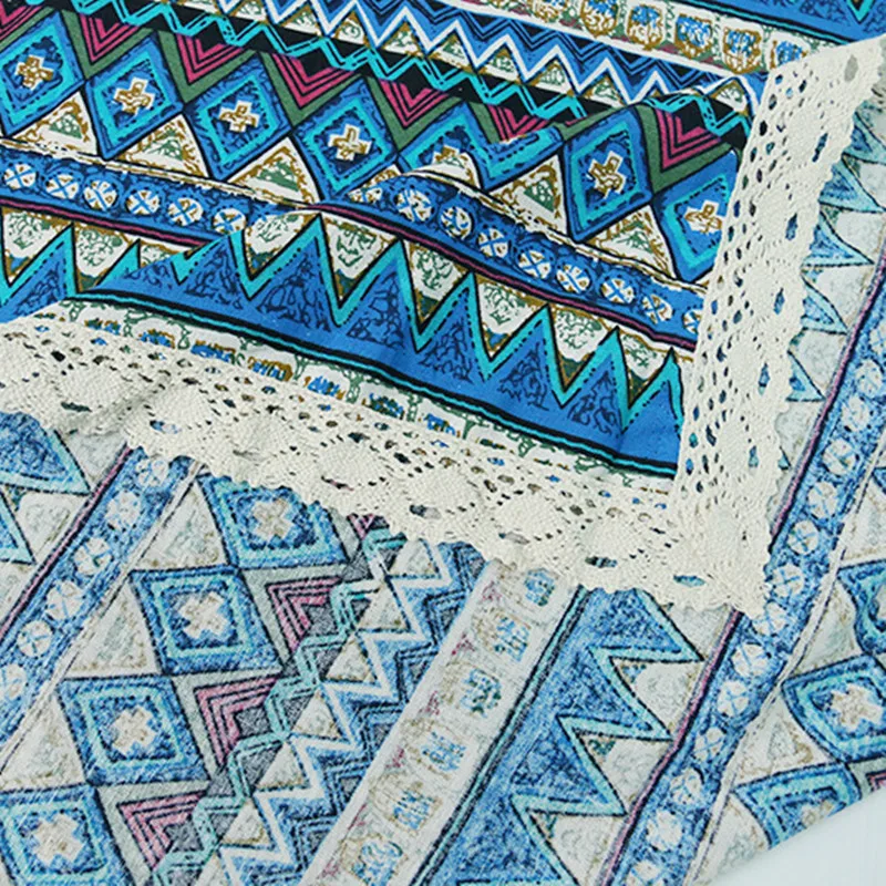 

Free Shipping Hot Sale Blue National Wind Tablecloths Cotton Linen High Quality For Hotel/Party/Hote Kitchen Decor Table Cover