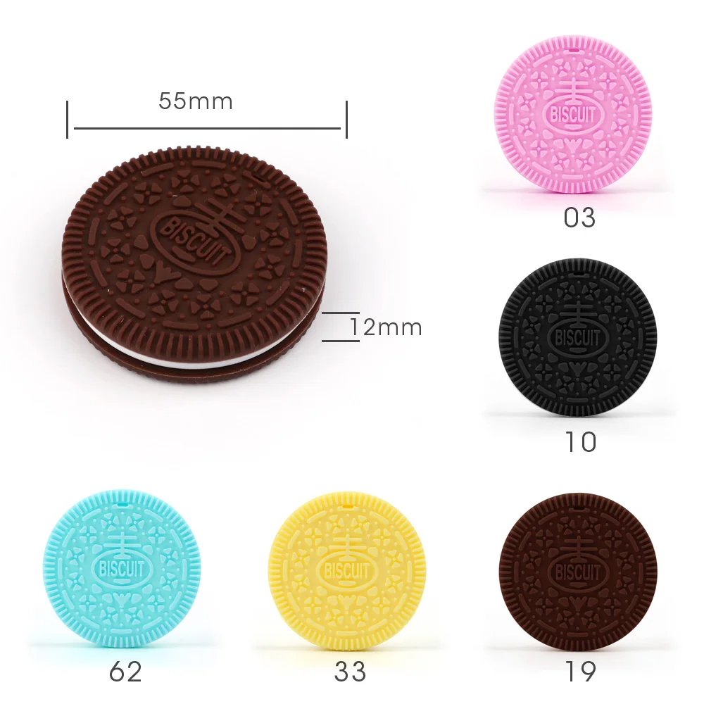 TYRY.HU-Mordedor redondo de silicona para dentici&oacute;n, Mordedor de silicona de grado alimenticio, collar de juguetes para beb&eacute;s, roedores sin BPA, 1 pieza-4