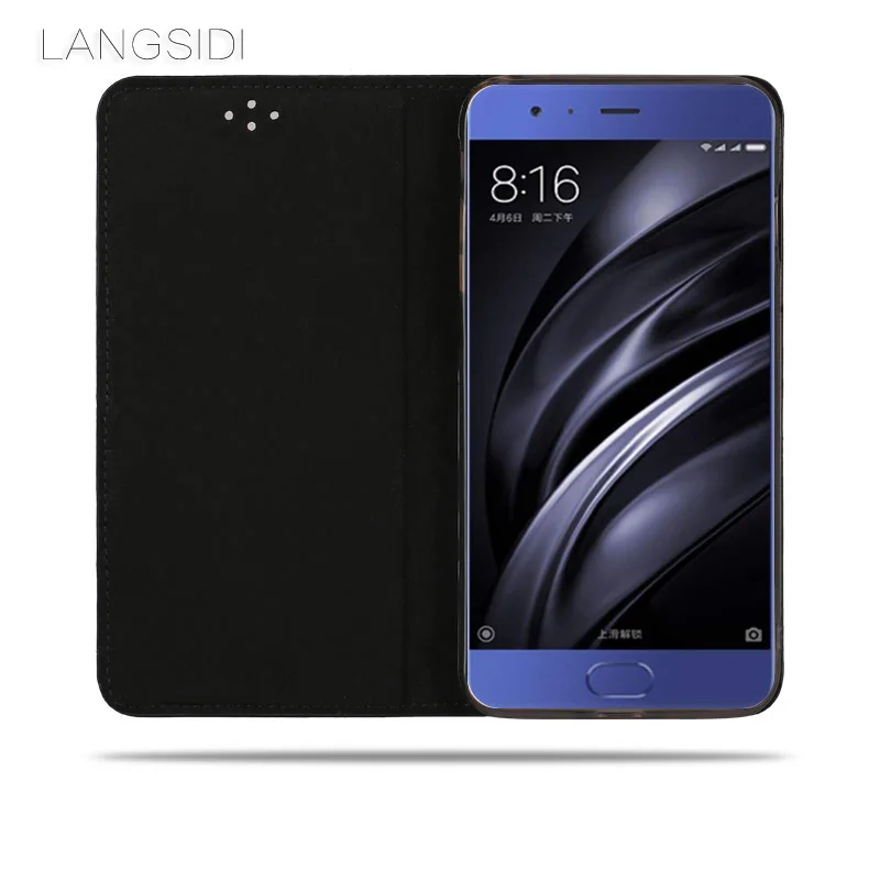 Роскошный брендовый чехол для телефона с деловым узором раскладной Xiaomi Mi 6 полной