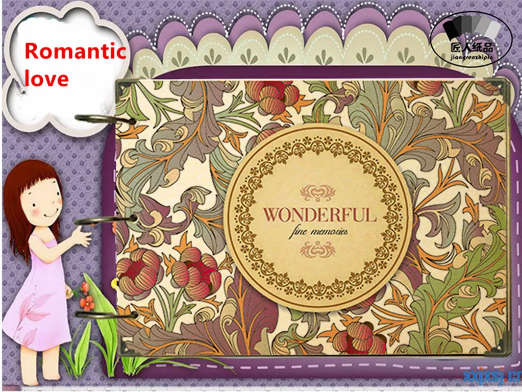 Дешёвый фотоальбом сделай сам для девочек креативный подарок в стиле ретро