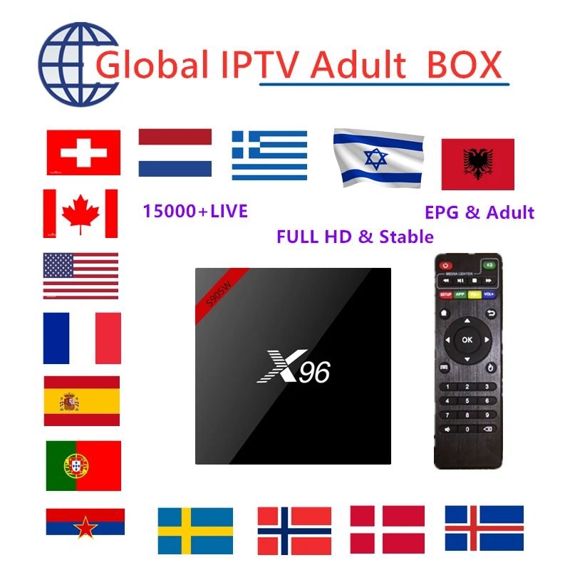 X96W android 7,1 tv box+ 1 год live ip tv subcription IP tv голландский греческий Израиль США Италия испанский Франция Португалия smart tv