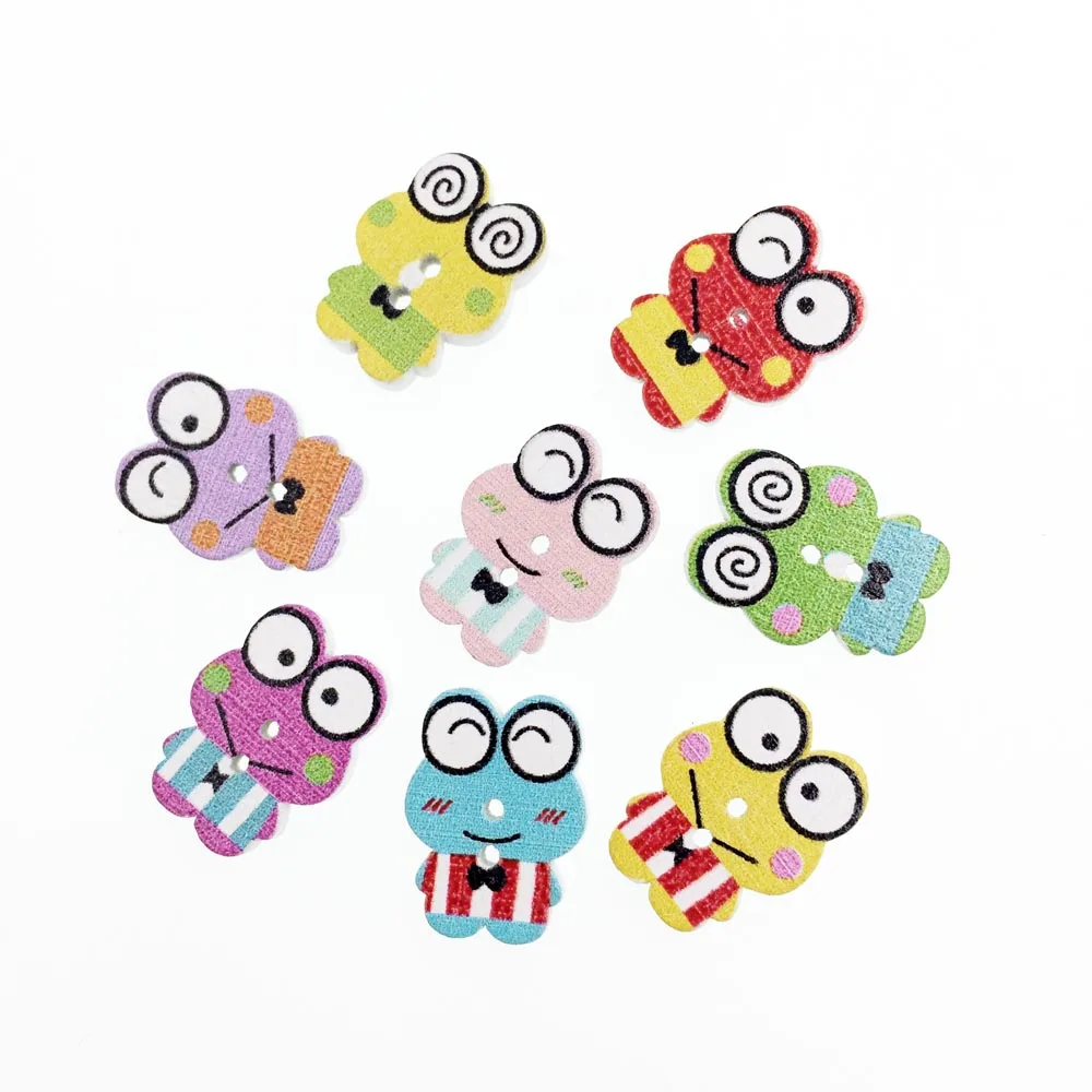 50 шт. Детские деревянные пуговицы лягушки для одежды аксессуары скрапбукинга