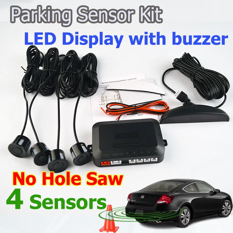 SINOVCLE Автомобильный светодиодный датчик парковки Комплект без отверстия пилы