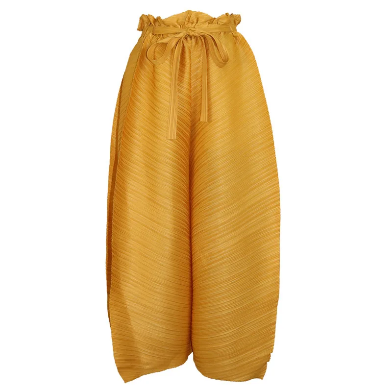 Женские брюки LANMREM свободные большого размера с высокой талией и бантом на