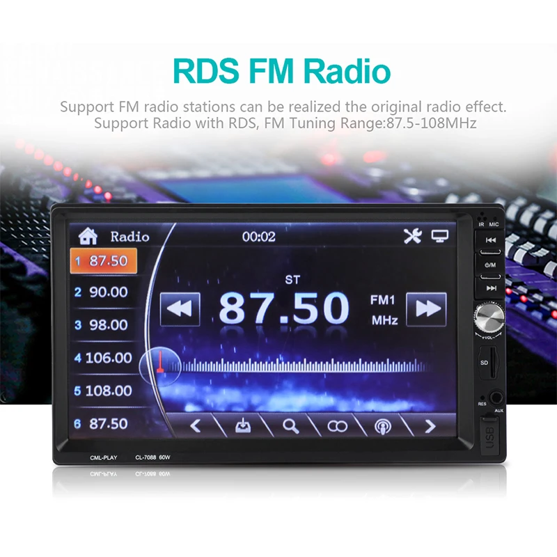 Автомагнитола 2 Din автомобильный стерео сабвуфер аудиоплеер Bluetooth FM SD AUX USB