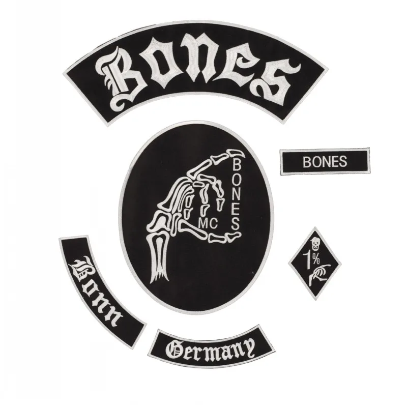 Мотоциклетные вышитые патчи Bone MC с утюгом аппликация сделай сам байкерские