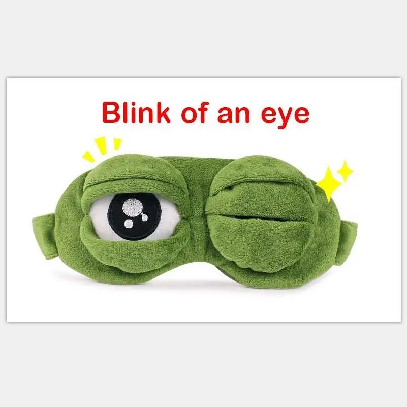 Повязка для сна "Грустная лягушка" Rest Travel Relax Sleeping Aid Blindfold Ice Cover Eye Patch Case Anime Plush eye mas on.